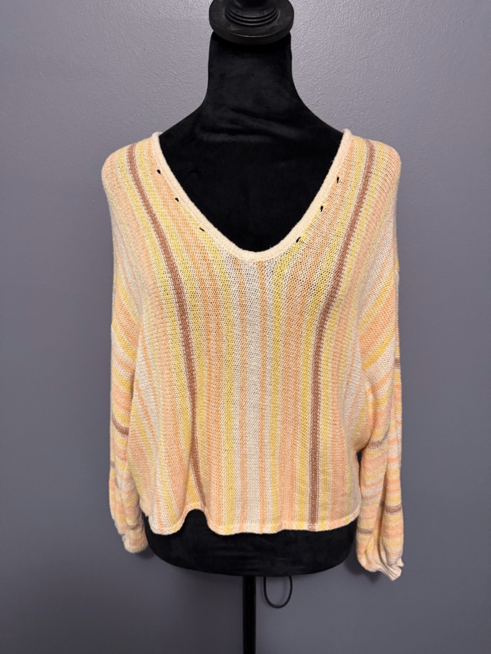 Billabong Pastel Stripe V-Neck Sweater
